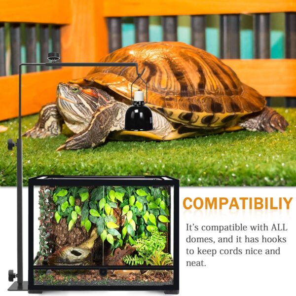 NEPTONION Reptile Domes Stand, Adjustable 16-27 Inch Heat Lamp Stand Fixture for Terrarium, Metal Basking Lamp Holder, Suitable for All Reptile Domes Lamp,L Size - Image 6