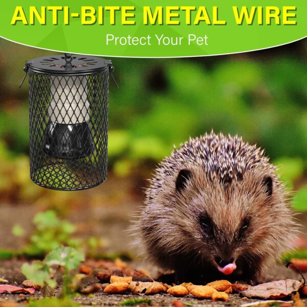 Bonlux Reptile Heat Lamp with Guard, 100W Reptiles Ceramic Heat Lamp Bulb Heater Infrared Lamp Holder with Anti Hot Bracket Cage, Heat Lamp for Reptiles Tortoise Lizard Turtle Snake Chicks - Image 5
