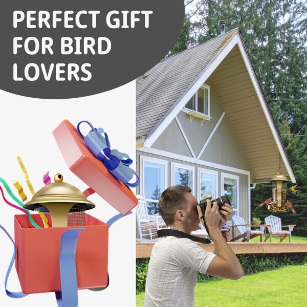MLEPXBO Bird Feeders, Hanging Bird Feeder for Outside, 2 in 1 Metal Bird Feeder with Three Water Cups, 3.6 lb Large Capacity Seed Bird Feeders for Small Birds - Image 7