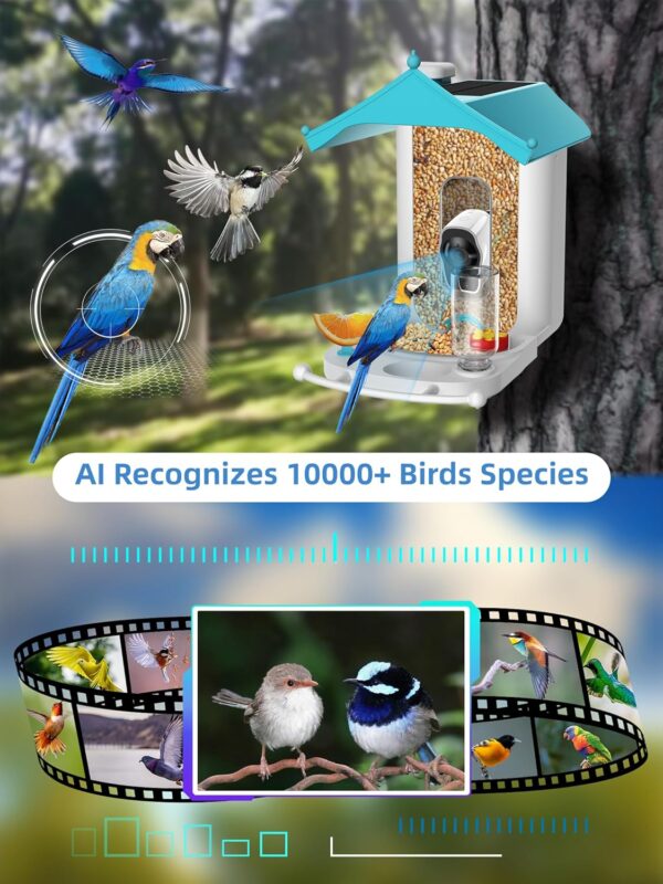Homlab 1080P HD Smart Bird Feeder Camera with Solar Panel, 11000+ AI Identify Bird Species, Auto Capture & Record Bird Videos, Bird Watching Camera Wireless Outdoor with APP, 64GB Micro Card - Image 3