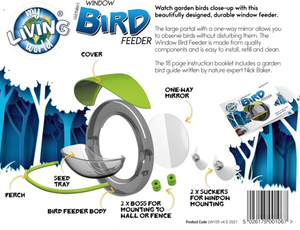 My Living World LW105 Window Bird Feeder, Multicolor - Image 2