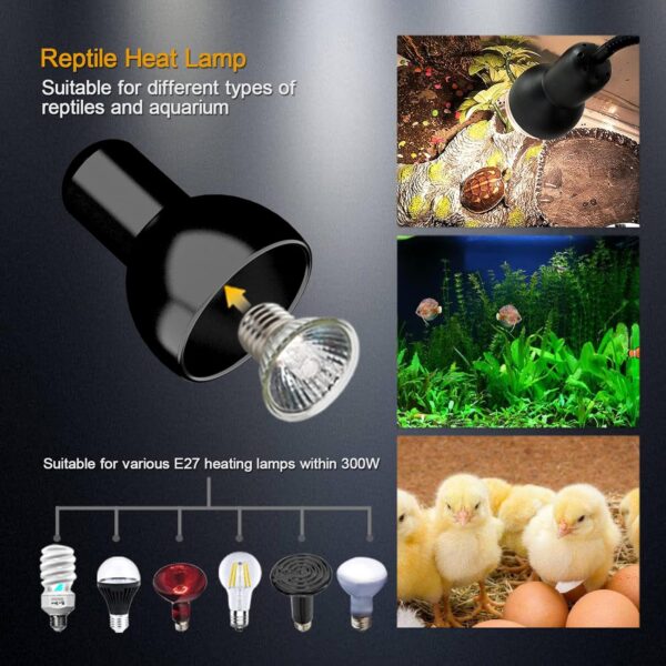 Eilinco Tortoise Heat Lamp, Basking Light for Reptiles, 25W+50W UVA UVB Heat Spotlight for Aquarium Reptile/Lizards/Turtle/Snakes - Image 4