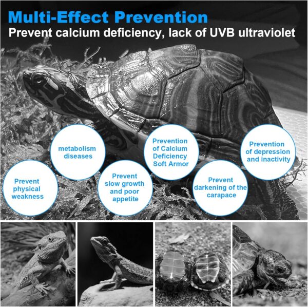 Adiwo Tortoise Heat Lamp, E27 Spiral Reptile Heating Bulb, 50W+75W UVA UVB Heat Spotlight Basking Lamp, Winter Warm Light Halogen Heated Bulb for Aquarium Reptile/Lizards/Turtle/Snakes (4Pcs) - Image 3