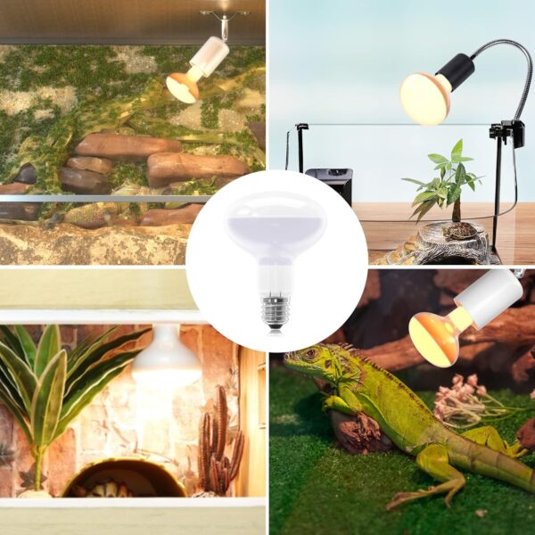 Bonlux 100W Heat Bulb for Reptiles, E27 Base Warm White Light Basking Bulb, Dimmable Reptile Heat Lamp Bulb for Reptiles, Chicks, Tortoise, Bearded Dragon, Dogs, Lizard 2Pack - Image 7