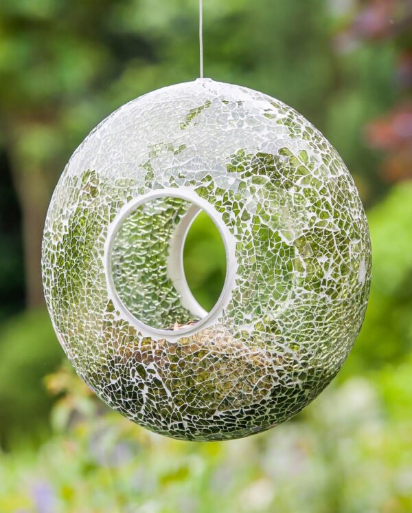 Topadorn Hanging Mosaic Bird Feeder Outdoor Garden Decoration,Green - Image 5