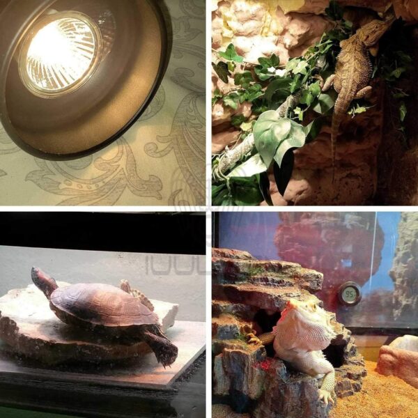 IuulFex Tortoise Heat Lamp Turtle Basking Light for Reptiles with 25W 50W 75W E27 UVA UVB Heat Spotlight Holder Clamp Lamp Fixture with 360° Rotating Neck for Lizards Turtle Snakes Aquarium Warm White - Image 6