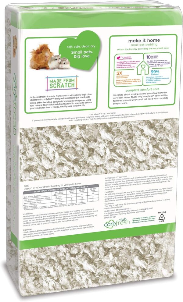 Carefresh 99% Dust-Free White Natural Paper Small Pet Bedding with Odor Control, 23 L - Image 2