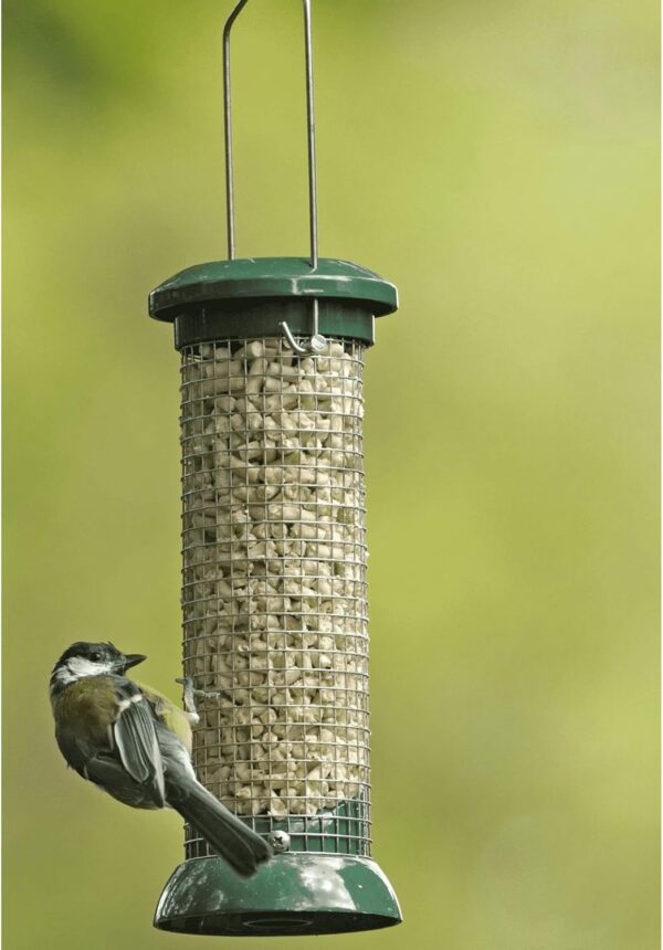 RSPB Premium Hanging Nut Feeder, Easy Clean, Aluminium, 9-inch, peanut. supporting RSPB charity. Wild bird, for use in gardens & outdoors pouches - Image 2