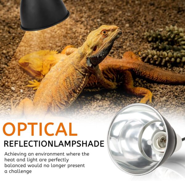 Haokaini E27 Reptile Turtle Heat UVA/UVB Bulb Lamp Light Holder 220V 300W Reptile Clamp Lamp Heating Lighthouse for Chicken Brooder Basking(UK Plug) - Image 4