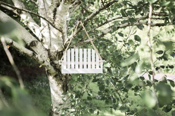 Garden mile® White Shabby Chic Garden Bench Swing Seat Bird Feeder Garden Decoration Bird Table Seed Nut Suet Garden Station Wooden Garden Ornaments Rustic Hanging - Image 2
