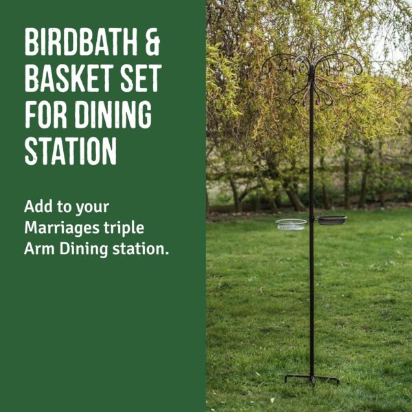 Honeyfield's Basket and Bowl Set for Bird Feeding Station - Easy to Assemble with Adjustable Locking Ring, Feeding Mesh Basket and Bird Bath, Weather Resistant - Image 4