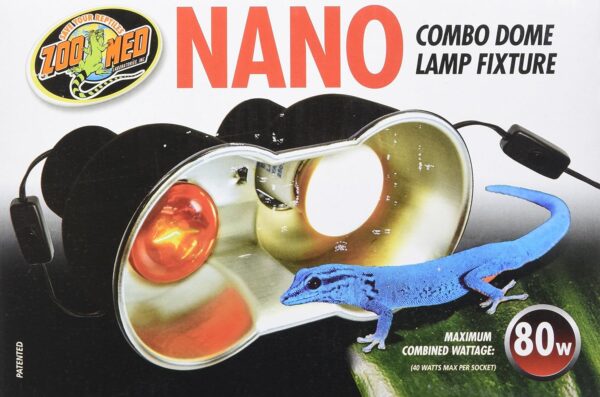 Zoo Med Nano Combo Dome Lamp Fixture Compact Dual for Small Reptiles Terrariums - Image 2