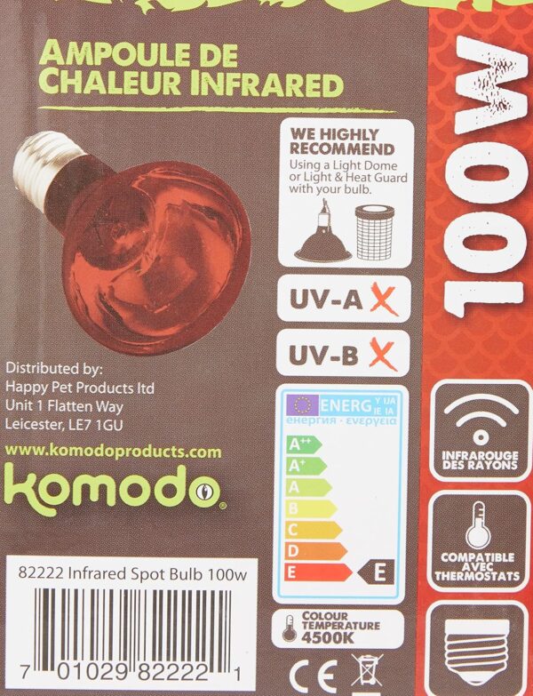 Komodo Infrared Heat Lamp ES, 100 Watt - Image 4