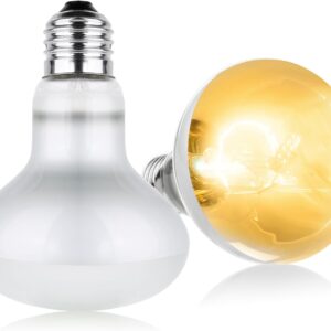 Adiwo Basking Spot Lamp, 2 Pack 100W Reptile Heat Bulb, Tortoise Heat Lamp, Natural Light Basking Bulb Light Heat Lamp for Reptiles, Amphibian, Chicks, Puppies Heating Use (White)