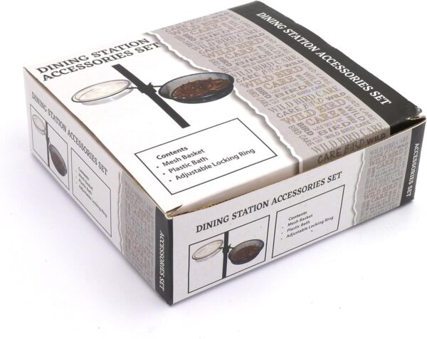 Honeyfield's Basket and Bowl Set for Bird Feeding Station - Easy to Assemble with Adjustable Locking Ring, Feeding Mesh Basket and Bird Bath, Weather Resistant