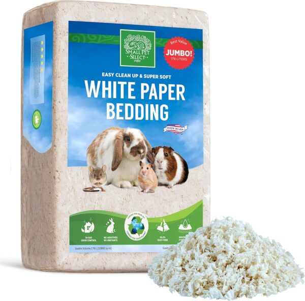 SMALL PET SELECT Unbleached White Paper Bedding, 178 L