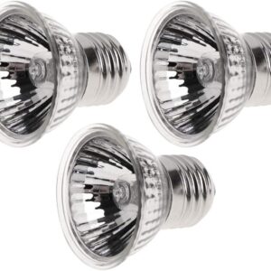 Xiedeai Reptiles Amphibians Terrarium Heat Lamps - 3Pcs 25W Ceramic Heating Lamp UVA UVB Full Spectrum Sunlight Lamp E27 110-250V Turtle Lizard Pet Ultraviolet Rays Sunbathe Light