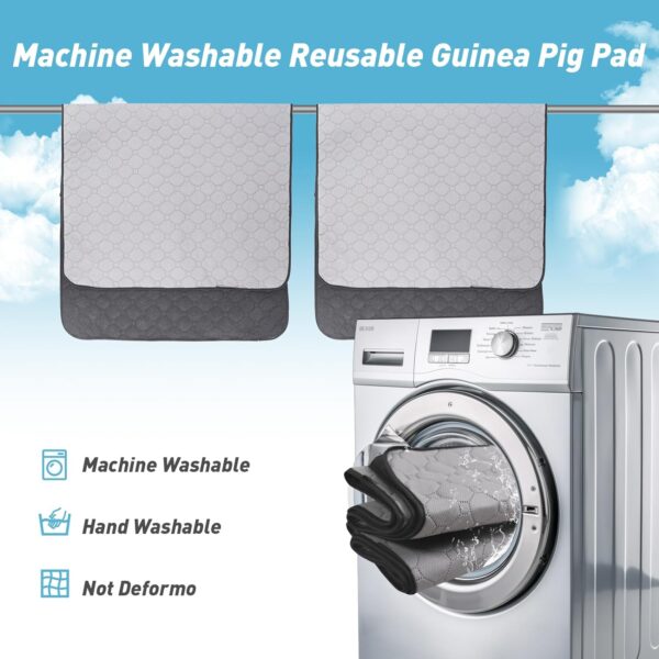 Guinea Pig Cage Liners, LWYMX 24''X72'' Washable Guinea Pig Pee Pads, Non Slip Reusable Super Absorbent Guinea Pig Training Mat Bedding Fleece for Small Animals Hamster Rabbit Chinchilla Rat, 2Pack - Image 7