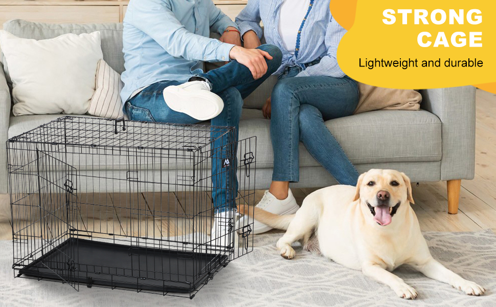 SILVER VALLEY Dog Crate Dog Cage from Small to Large, Pet Dog s Easy Clean Removable Plastic Tray
