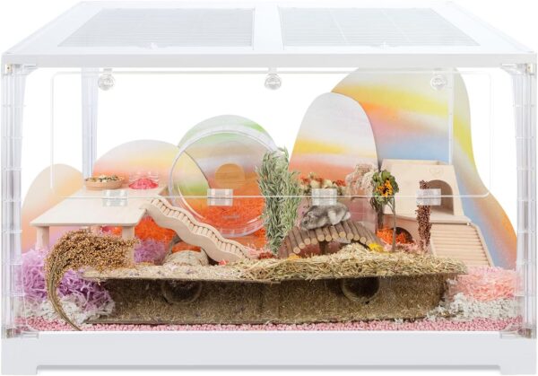 Niteangel Stacker Series Hamster Cage - Stackable & Large Glass Terrarium (ca. 558 Sq in) for Hamster Gerbils Mice Degus or Other Small-Sized Pets