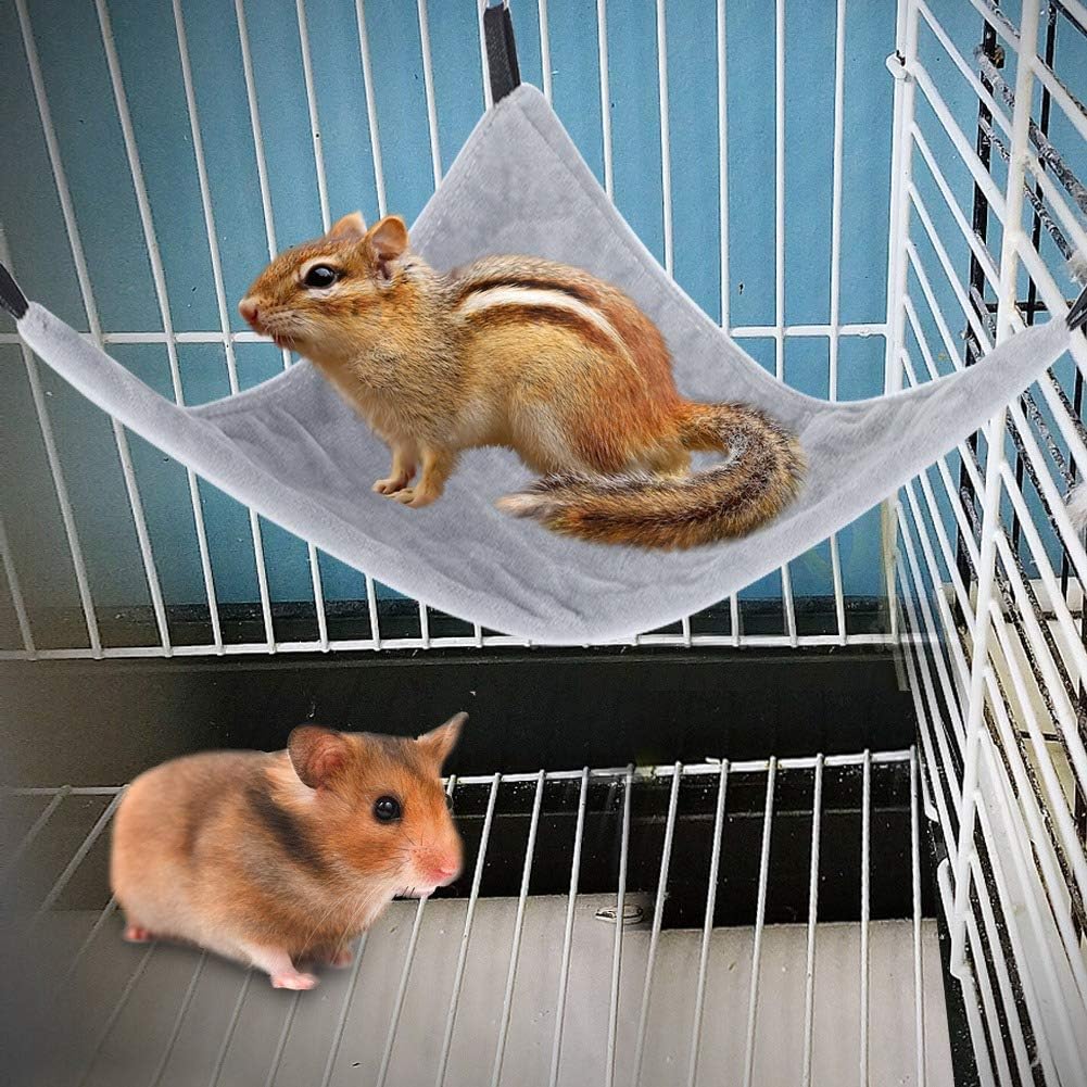 Pssopp Small Pet Hammock Triangle Pet Cage Hammock Hanging Bed Cage Accessories for Sugar Glider Squirrel Hamster Guinea Pig Mice Rats Birds(Yellow) - Image 3