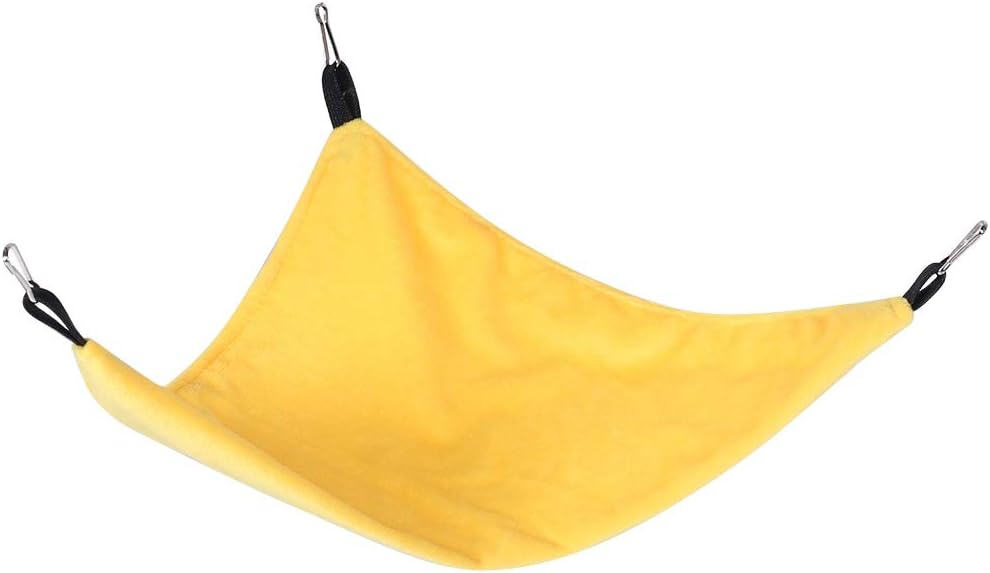 Pssopp Small Pet Hammock Triangle Pet Cage Hammock Hanging Bed Cage Accessories for Sugar Glider Squirrel Hamster Guinea Pig Mice Rats Birds(Yellow) - Image 8