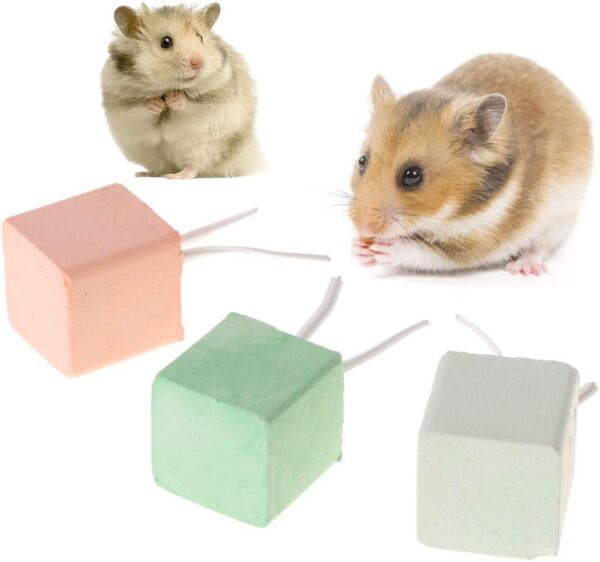 yanwuwa Pet Teeth Grinding Stone Cube Block For Chinchillas Rabbit Mineral Stone Chew Toy For Small Pet Animal Cage Rabbit Hutch Pet Comfort Feeding Bowls Hutch - Image 4
