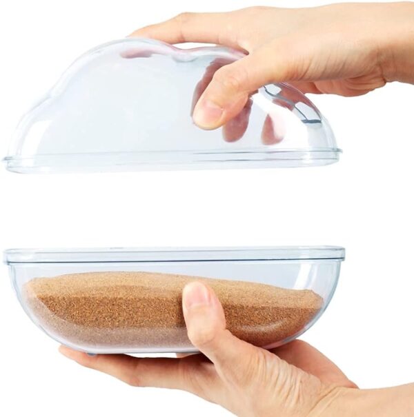 BUCATSTATE Large Hamster Sand Bath Container Transparent Clouds Hamster Bathroom with Scoop Set for Small Pet Animals Cage Accessories (L-BLUE) - Image 4