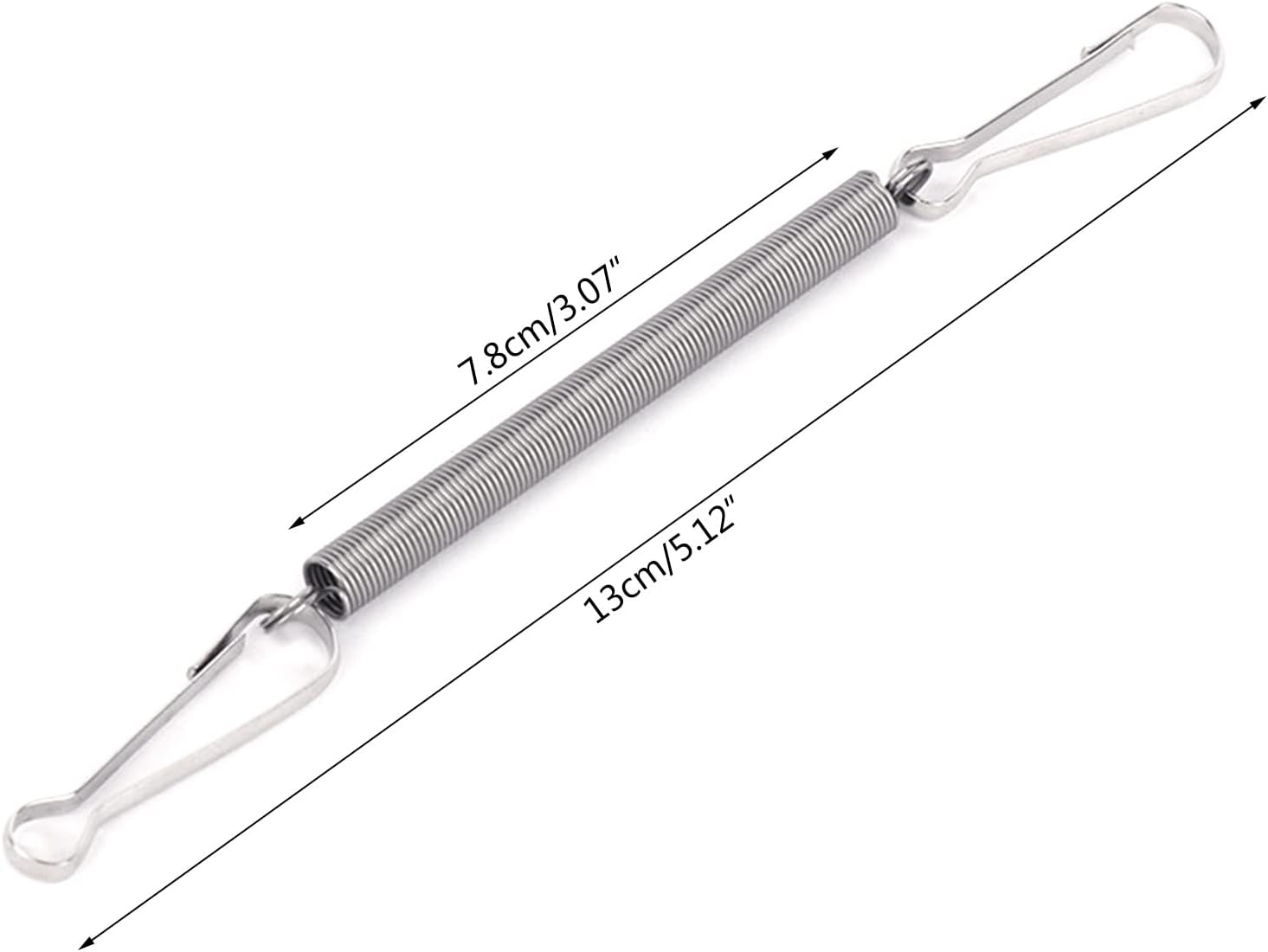 YAOGUI Stainless Steel Spring 3.1 In Metal Replacement Springs With 2 Clips For Small Animals Wire Cages Total Length 5.1 In Water Bottle Spring Clip - Image 3