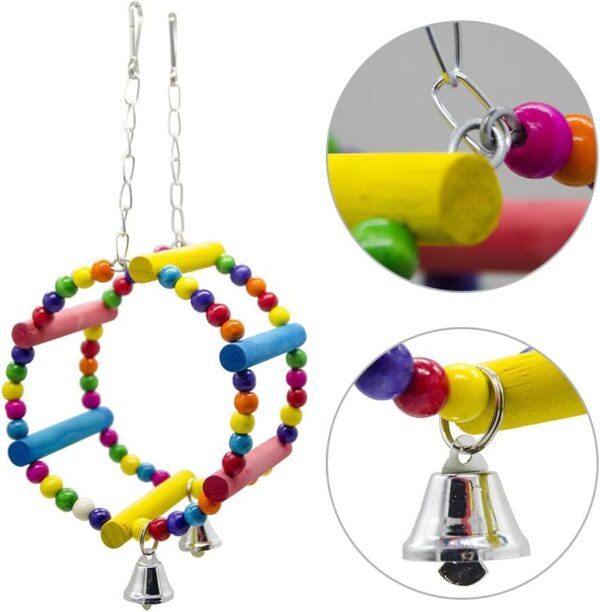 FEMONGY Budgie Toys and Accessories 2 Packs Bird Toys for Caged Birds, Parrot Toys, Cockatiel Toys, Parrot Perch, Pet Bird Parrot Parakeet Budgie Cockatiel Cage Hammock Swing Toy - Image 4