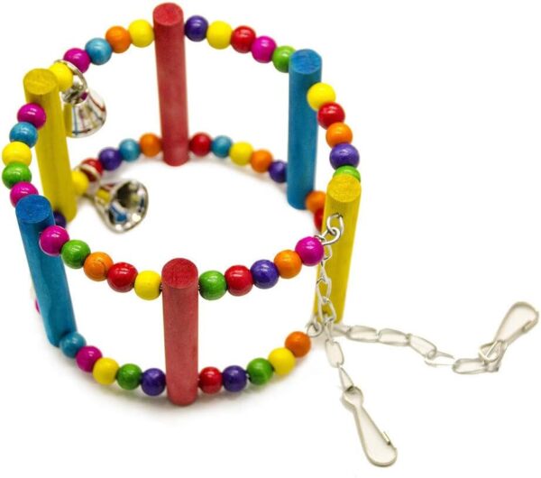 FEMONGY Budgie Toys and Accessories 2 Packs Bird Toys for Caged Birds, Parrot Toys, Cockatiel Toys, Parrot Perch, Pet Bird Parrot Parakeet Budgie Cockatiel Cage Hammock Swing Toy - Image 5