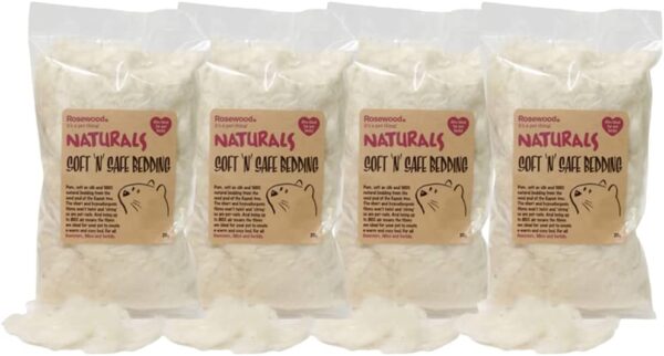 NATURAL Soft Hamster Bedding for Rabbits, Guinea Pigs, Gerbils, mice, and pet birds (4 X 20g) - Image 4