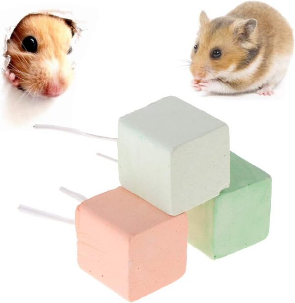 yanwuwa Pet Teeth Grinding Stone Cube Block For Chinchillas Rabbit Mineral Stone Chew Toy For Small Pet Animal Cage Rabbit Hutch Pet Comfort Feeding Bowls Hutch - Image 7