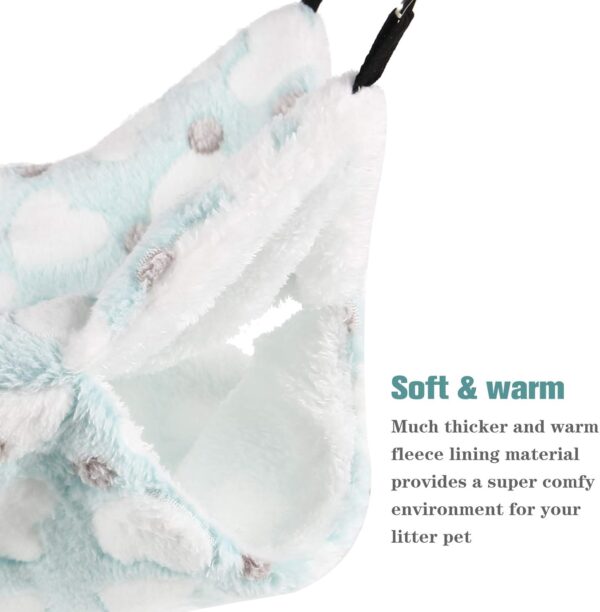 Aoliandatong Small Pet Cage Hammock Bunkbed Sugar Glider Hammock, Guinea Pig Cage Accessories Bedding, Warm Hammock for Parrot ferret Squirrel Hamster Rat Playing Sleeping(S Green) - Image 3