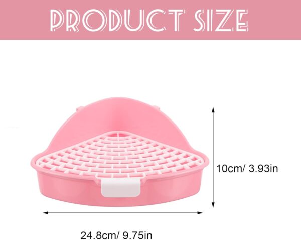 Bins Small Animal Litter Box Triangle Small Pet Trainer Potty Cage Corner Bedding Box Toilet Pan for Rabbit Bunny Guinea Pigs Chinchilla Ferret Blue Aquarium Gravel - Image 5