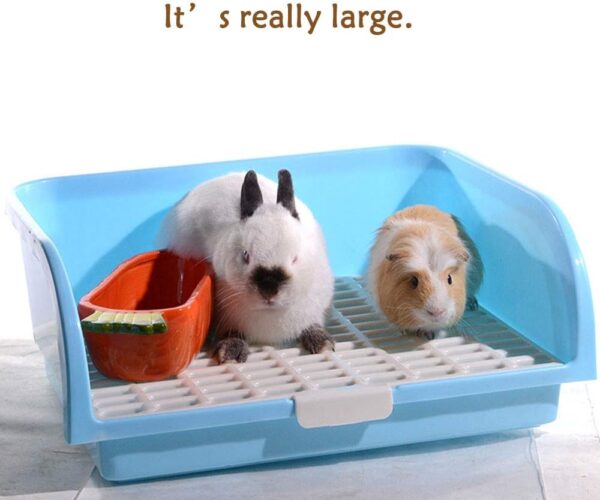 Oncpcare Super Large Rabbit Litter Box, Small Animal Restroom Square Rabbit Litter Toilet Chinchilla Potty Trainer Guinea Pig Litter Tray for Mink Squirrel Weasel - Image 2