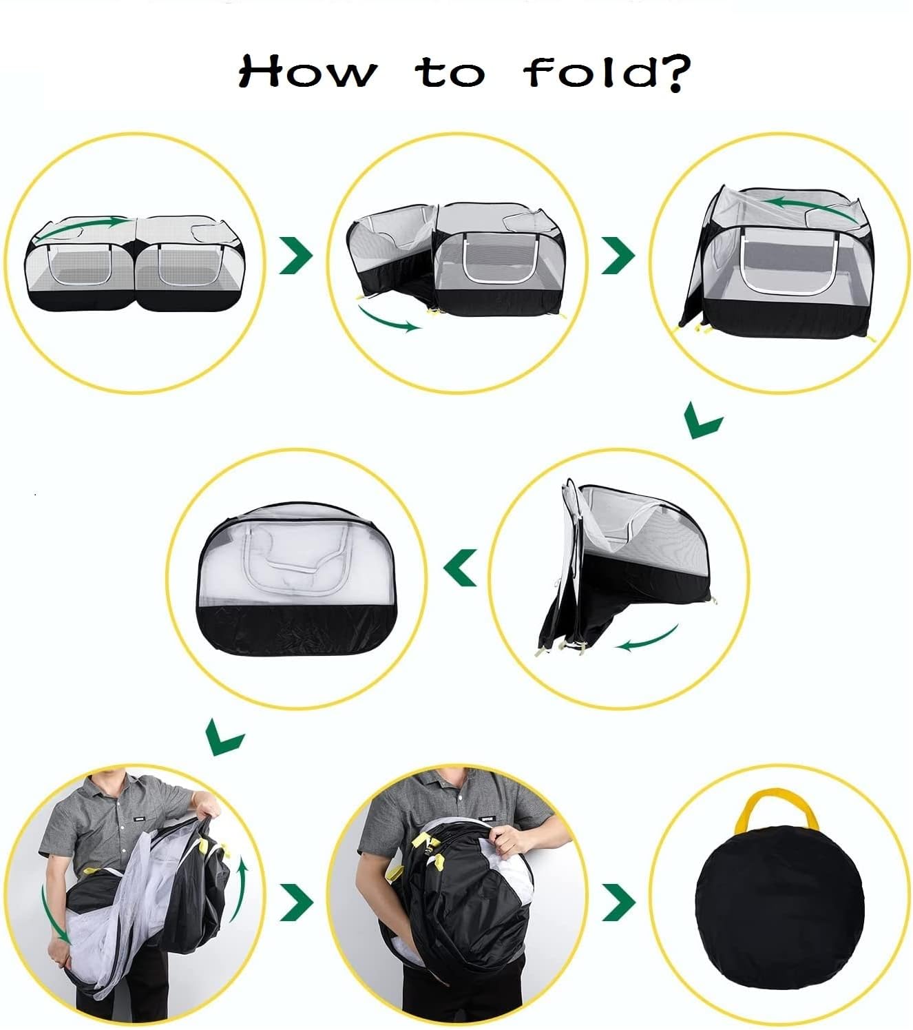 Coolty Small Animals Playpen, Pop up Large Exercise Pen Cage Yard Movable Chicken Yard Fence Playground for Puppy Kitten Rabbits Duck Hens - Image 9