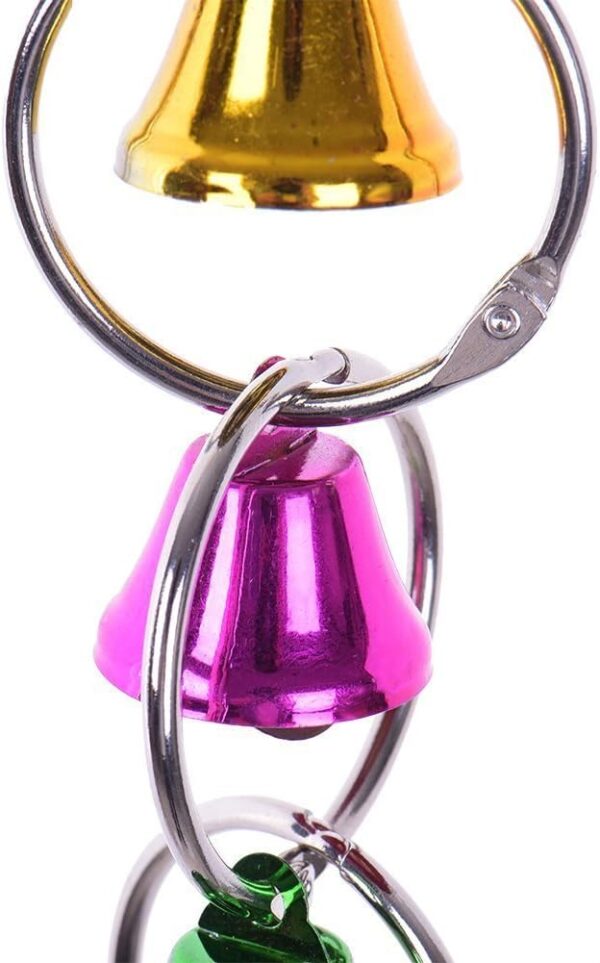 Colourful Ringer Bells Swing Toy for Bird Parrot African Greys Macaw Budgies Parakeet Cockatiels Cockatoo Conure Lovebird Finch Cage Perch - Image 6