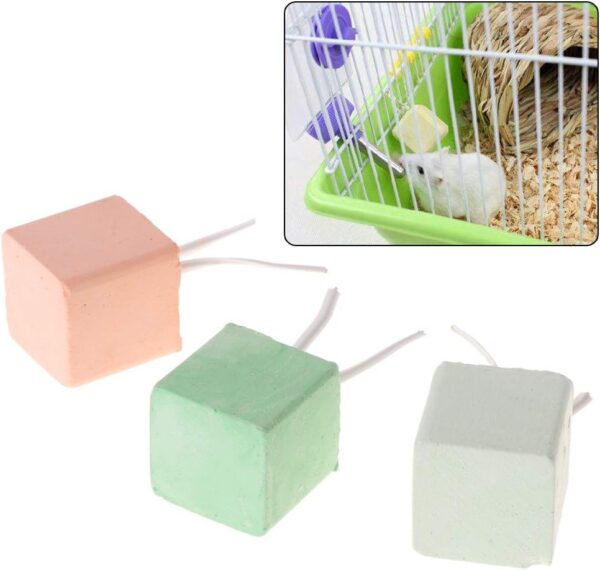 yanwuwa Pet Teeth Grinding Stone Cube Block For Chinchillas Rabbit Mineral Stone Chew Toy For Small Pet Animal Cage Rabbit Hutch Pet Comfort Feeding Bowls Hutch - Image 2
