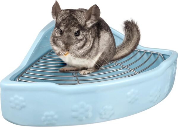 Small Animal Litter Cage Ceramic Triangle Potty Trainer Corner Litter Ferret Litter Box Bedding Box Pet Pan for Rabbit Bunny Chinchilla Ferret Guinea Pig Hamster - Image 2