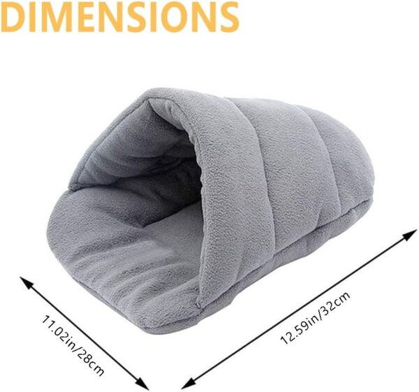 Guinea Pig Bed Hamster Bed Sleeping Bag Cave Nest Cushion Soft Warm Slippers Guinea Pig House Pet Winter Bedding Cage Accessories for Small Animal Squirrel Hedgehog Rat Chinchilla Ferret (Grey) - Image 2