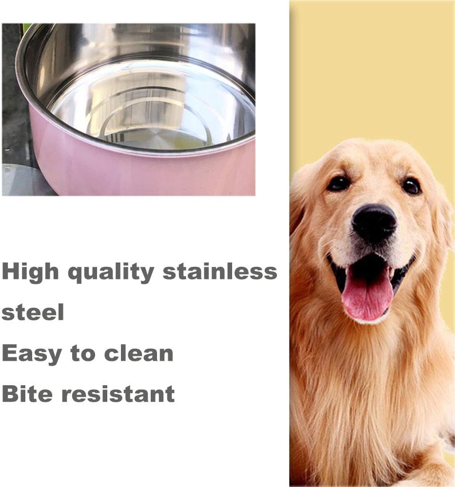 SUOXU Dog Crate Water Bowl,Crate Type Pet Hanging Bowl,Stainless Steel Dog Feeder Puppy Bowl Cage Dog Water Dispenser Non Spill,Small Dogs Cats Feeding Bowls and Food Bowls(850ml/1pcs) - Image 3