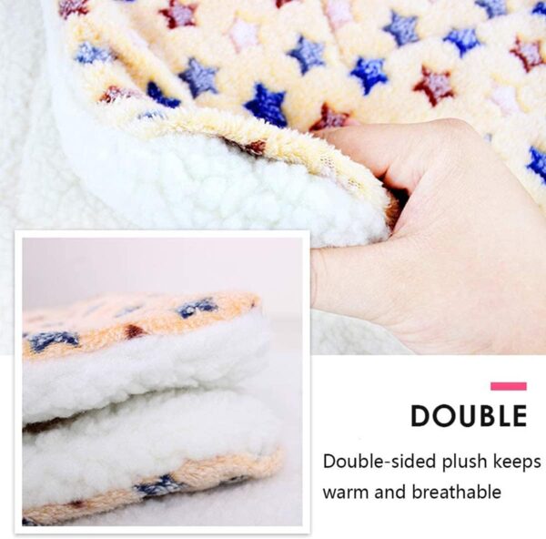 BundleMall 3 pcs Small Animal Plush Bed,Warm Fluffy Puppy Blanket,Fleece Sleep Pad Guinea Pig Hamster Rabbit Bed Mat for Kitten,Bunny,Chinchilla,Squirrel (Small:15X11in, Blue+Brown+Pink) - Image 8