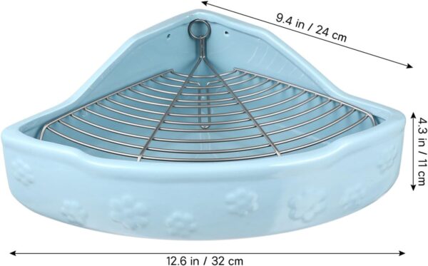 Small Animal Litter Cage Ceramic Triangle Potty Trainer Corner Litter Ferret Litter Box Bedding Box Pet Pan for Rabbit Bunny Chinchilla Ferret Guinea Pig Hamster - Image 7