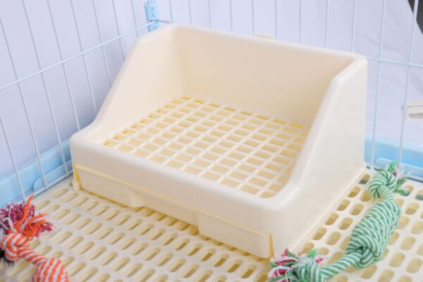 RUBYHOME Rabbit Litter Box with Drawer,Potty Trainer Corner Toilet Litter Bedding Box Bigger Pet Pan for Adult Guinea Pigs, Rabbits, Chinchilla, Galesaur, Ferret, Small Animals, 12 Inches (White) - Image 5
