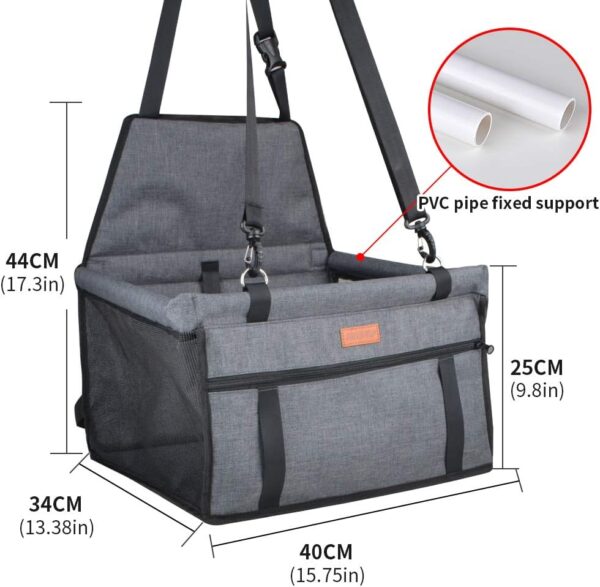 SWIHELP Pet Car Booster Seat Travel Carrier Cage, Oxford Breathable Folding Soft Washable Travel Bags for Dogs Cats Small Pet - Image 4