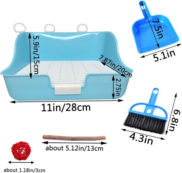 Hamiledyi Rabbit Litter Box,Small Animals Plastic Rectangle Toilet Bunny Training Potty Pet Cage Bedding Pan Chew Toys for Rabbits Guinea Pigs Chinchillas Ferrets - Image 2