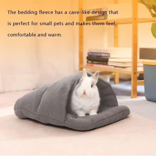 Guinea Pig Bed Hamster Bed Sleeping Bag Cave Nest Cushion Soft Warm Slippers Guinea Pig House Pet Winter Bedding Cage Accessories for Small Animal Squirrel Hedgehog Rat Chinchilla Ferret (Grey) - Image 4