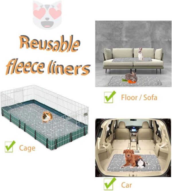 Oncpcare 2 Pack 47x24 Washable Guinea Pig Fleece Cage Liners Waterproof Guinea Pig Bedding for Cage Guinea Pig Cage Accessories Absorbent Pet Pee Pads for Rabbit Bunny Hamster Small Animals - Image 6
