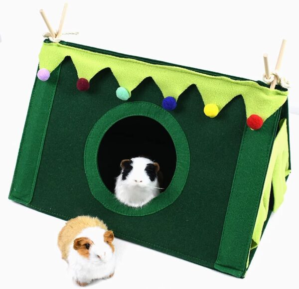 ASOCEA Guinea Pig Forest Hideout Fleece Corner Hammock Small Animals Hideaway Pet Cage Habitat House Tent Nest Toy for Ferrets Chinchillas Hedgehogs Hamster Glider Rats - Image 4